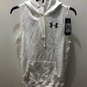 White Underarmour Tank Top Hoodie Workout Top